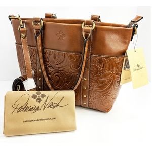 Patricia Nash leather Talloria tooled tote bag